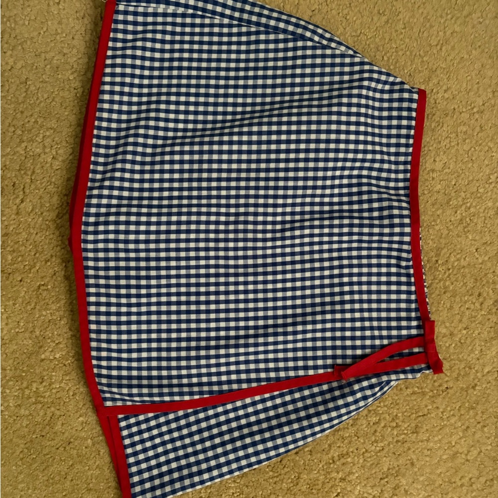 Little English Blue Checkered Skort with Red Trim